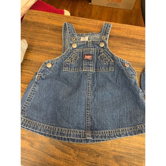 OLD NAVY Girl’s 2 Piece Overall Dress with Diaper Cover / Size: NB 3-6 Months - Picture 2 of 7